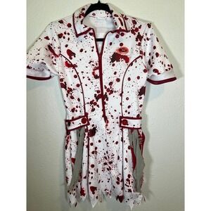 Zombie‎ Nurse Costume Blood Splatter Dress Small Halloween Horror